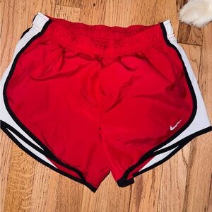 Nike Red and White Athletic Shorts